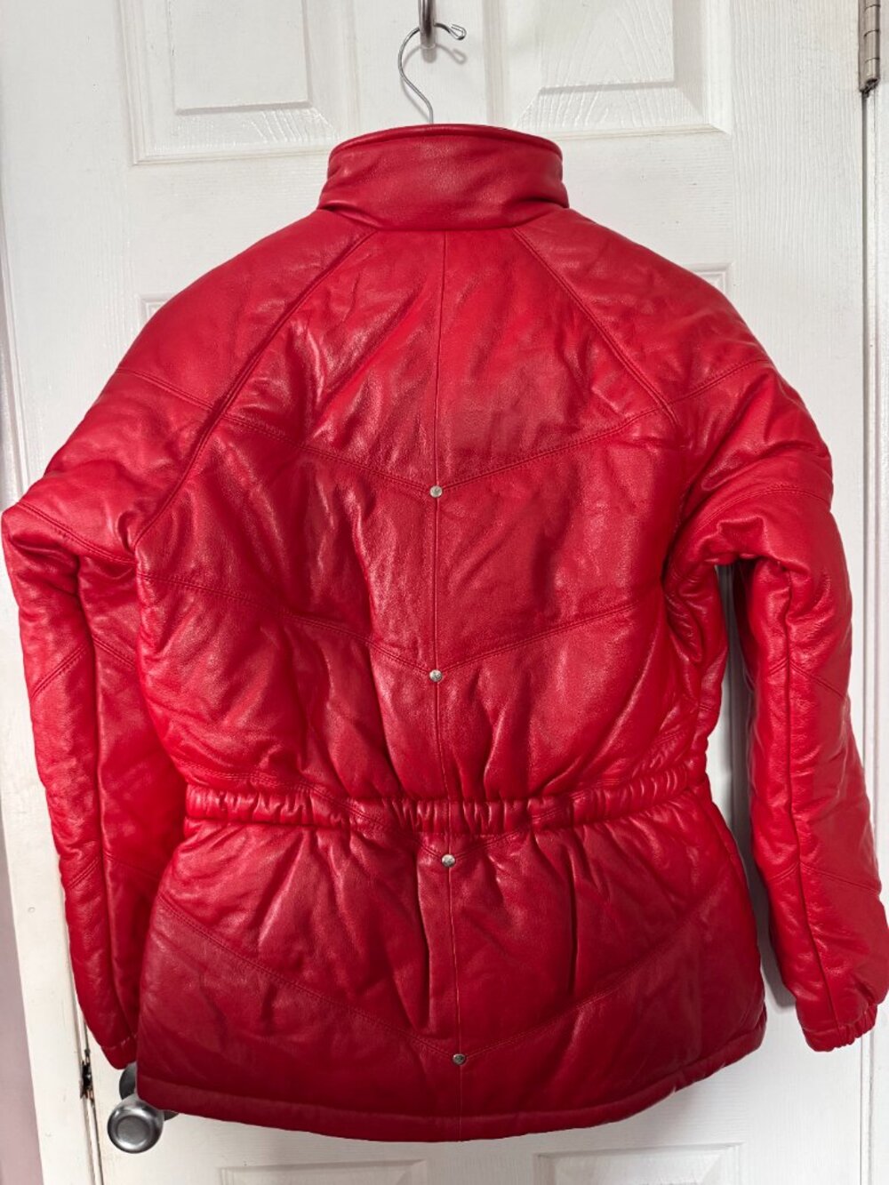 Adidas Originals Y2K Red Genuine Leather Puffer Jacket – Factory SAMPLE RARE M - Picture 4 of 14